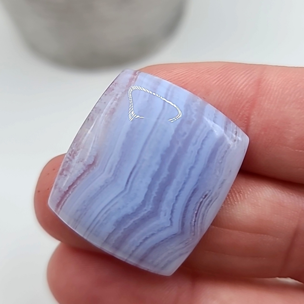 South African Blue Lace Agate Rectangular Cabochon A